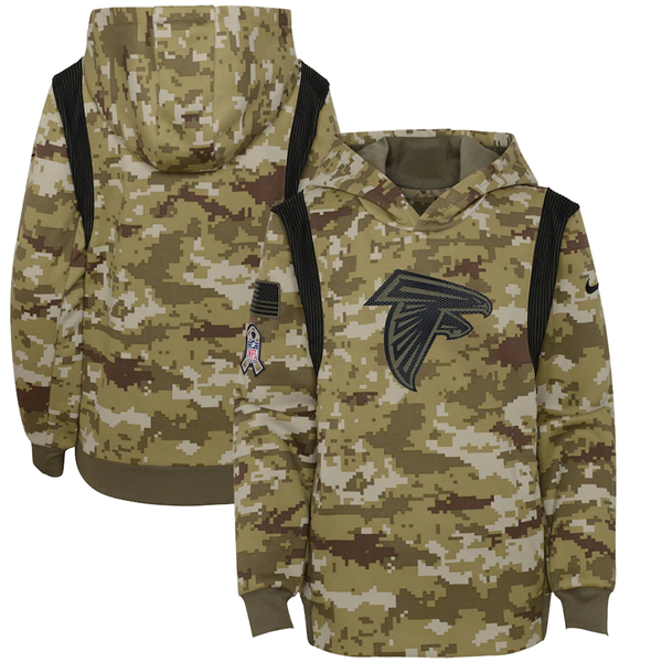 Youth Arizona Falcons 2021 Camo Salute To Service Therma Performance Pullover Hoodie Youth Arizona Falcons 2021 Camo Salute To Service Therma Performance Pullover Hoodie